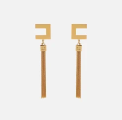 Elisabetta Franchi Orecchini Logo Con Nappine Pendenti^ Mostra Tutti