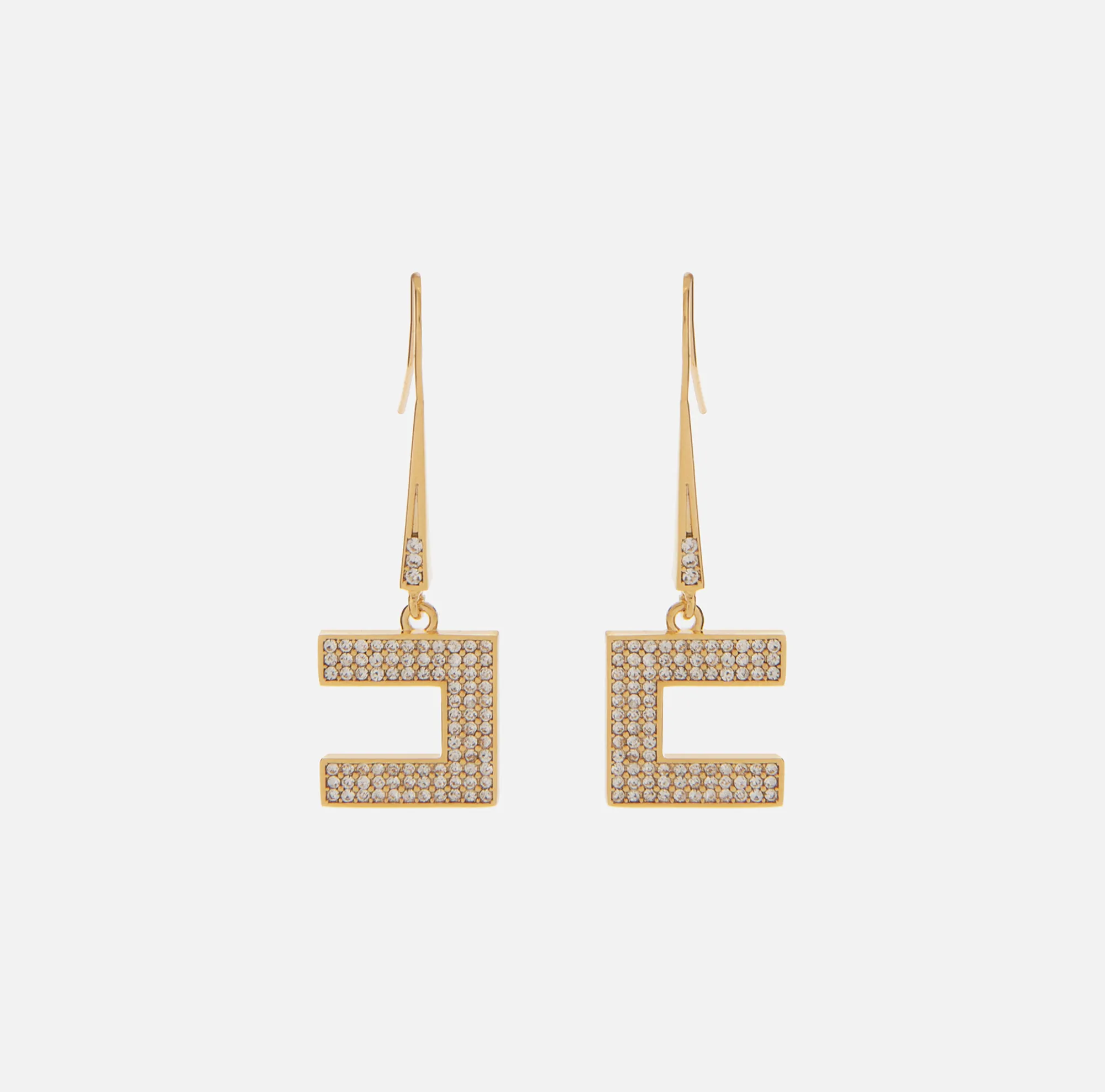 Elisabetta Franchi Orecchini Logo Con Strass^ Mostra Tutti