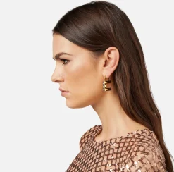 Elisabetta Franchi Orecchini Logo Sfaccettati Con Strass^ Mostra Tutti