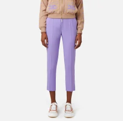 Elisabetta Franchi Pantalone Dritto In Crepe Con Morsetto^ Pantaloni E Shorts