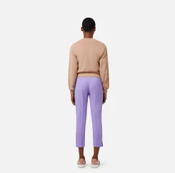 Elisabetta Franchi Pantalone Dritto In Crepe Con Morsetto^ Pantaloni E Shorts