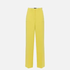 Elisabetta Franchi Pantalone Dritto In Crepe Con Etichetta Logo^ Tailleur