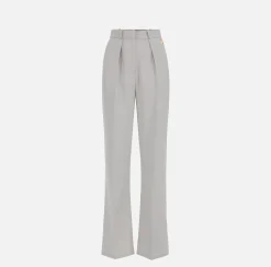 Elisabetta Franchi Pantalone Dritto In Crepe Fermo Con Pinces^ Pantaloni E Shorts