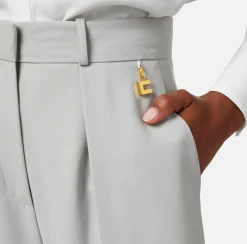 Elisabetta Franchi Pantalone Dritto In Crepe Fermo Con Pinces^ Pantaloni E Shorts