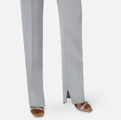 Elisabetta Franchi Pantalone Dritto In Crepe Leggero Con Spacchi^ Pantaloni E Shorts