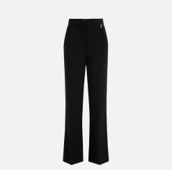 Elisabetta Franchi Pantalone Dritto In Crepe Leggero Con Charms^ Pantaloni E Shorts