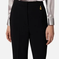 Elisabetta Franchi Pantalone Dritto In Crepe Leggero Con Charms^ Pantaloni E Shorts