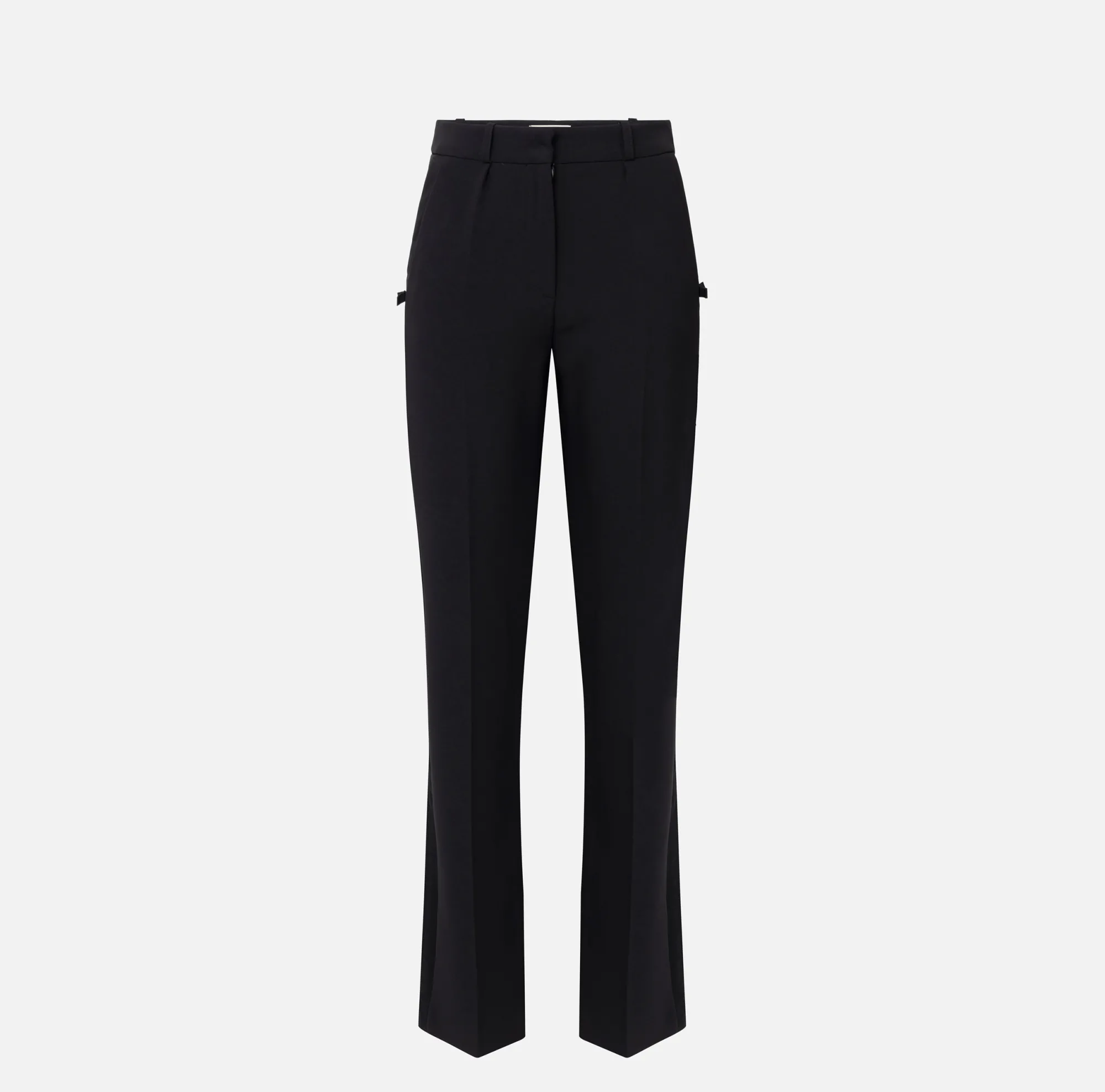 Elisabetta Franchi Pantalone Dritto In Crepe Leggero Con Banda In Raso^ Pantaloni E Shorts