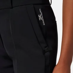 Elisabetta Franchi Pantalone Dritto In Crepe Leggero Con Banda In Raso^ Pantaloni E Shorts