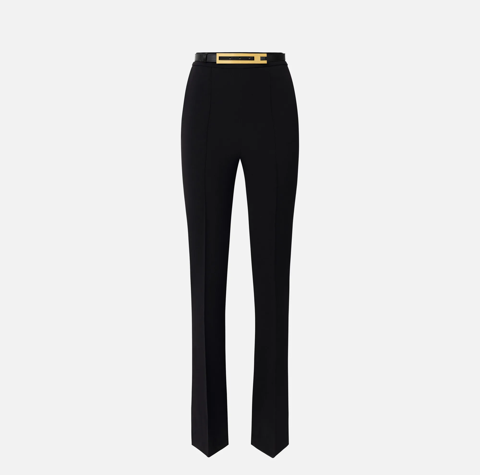 Elisabetta Franchi Pantalone Dritto In Crepe Stretch Con Cintura^ Pantaloni E Shorts