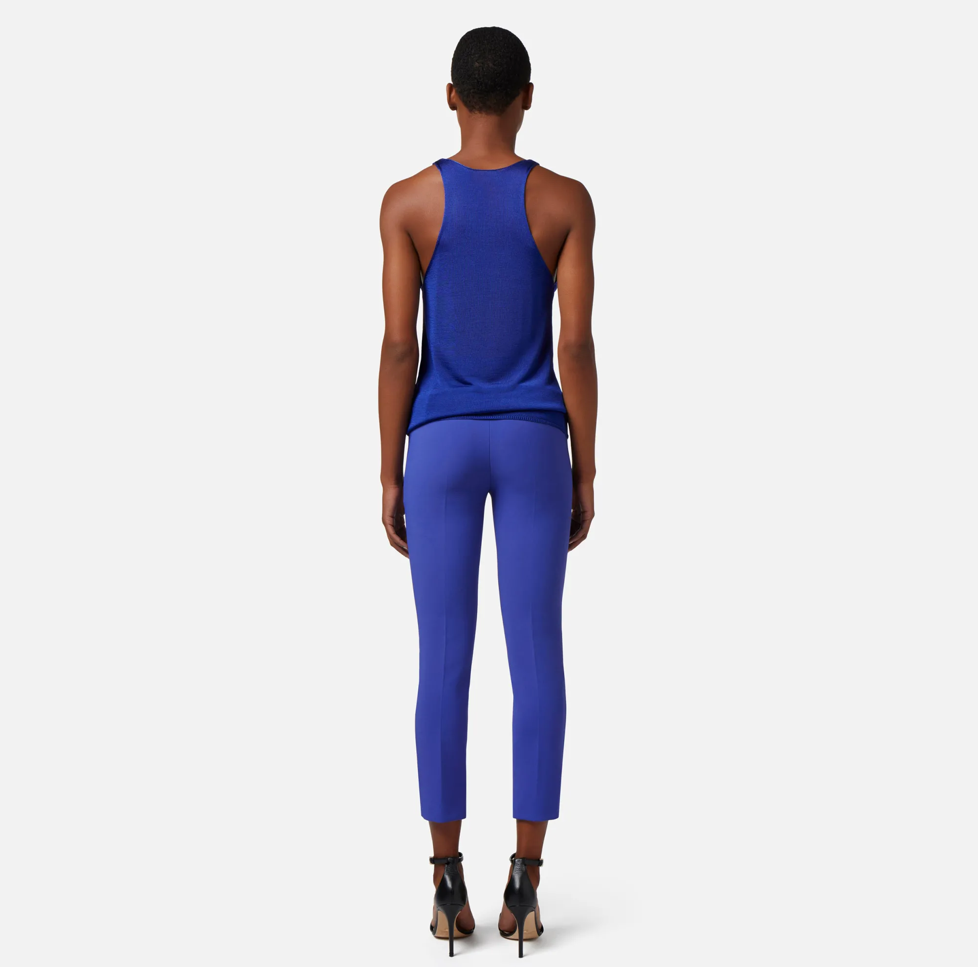 Elisabetta Franchi Pantalone Dritto In Crepe Stretch Con Patte^ Pantaloni E Shorts