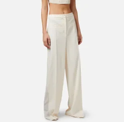 Elisabetta Franchi Pantalone Dritto In Fresco Di Lana Con Inserto Laterale^ Pantaloni E Shorts