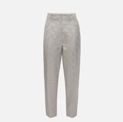 Elisabetta Franchi Pantalone Dritto In Raso Jacquard Con Pinces^ Pantaloni E Shorts