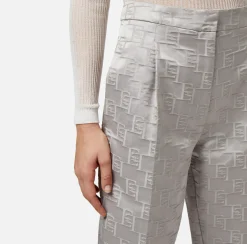 Elisabetta Franchi Pantalone Dritto In Raso Jacquard Con Pinces^ Pantaloni E Shorts