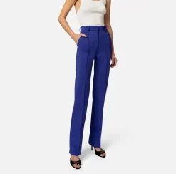 Elisabetta Franchi Pantalone Dritto In Tessuto Tecnico Bielastico Con Charms^ Pantaloni E Shorts