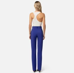 Elisabetta Franchi Pantalone Dritto In Tessuto Tecnico Bielastico Con Charms^ Pantaloni E Shorts
