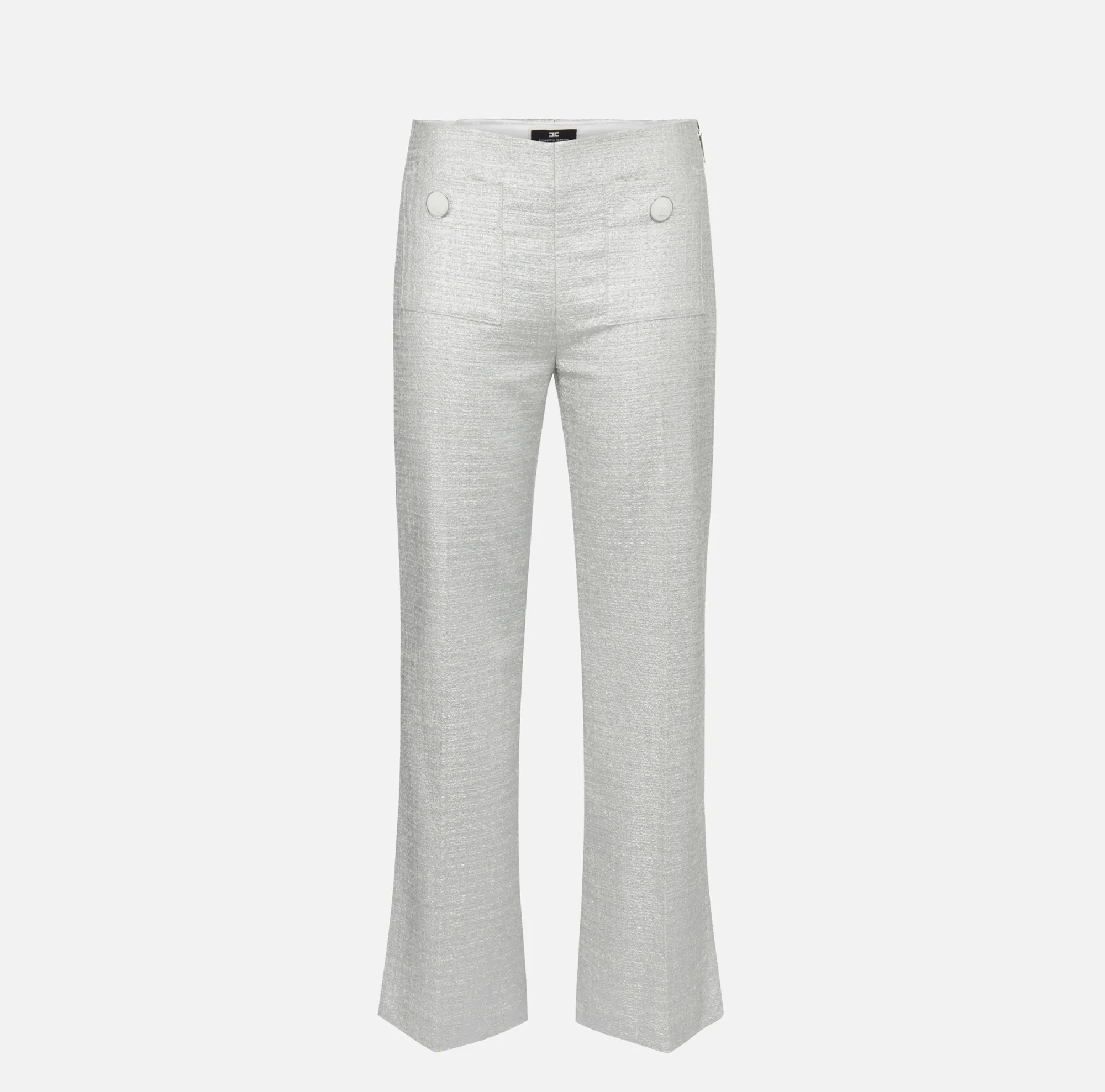 Elisabetta Franchi Pantalone Dritto In Tweed Laminato^ Pantaloni E Shorts