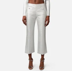Elisabetta Franchi Pantalone Dritto In Tweed Laminato^ Pantaloni E Shorts