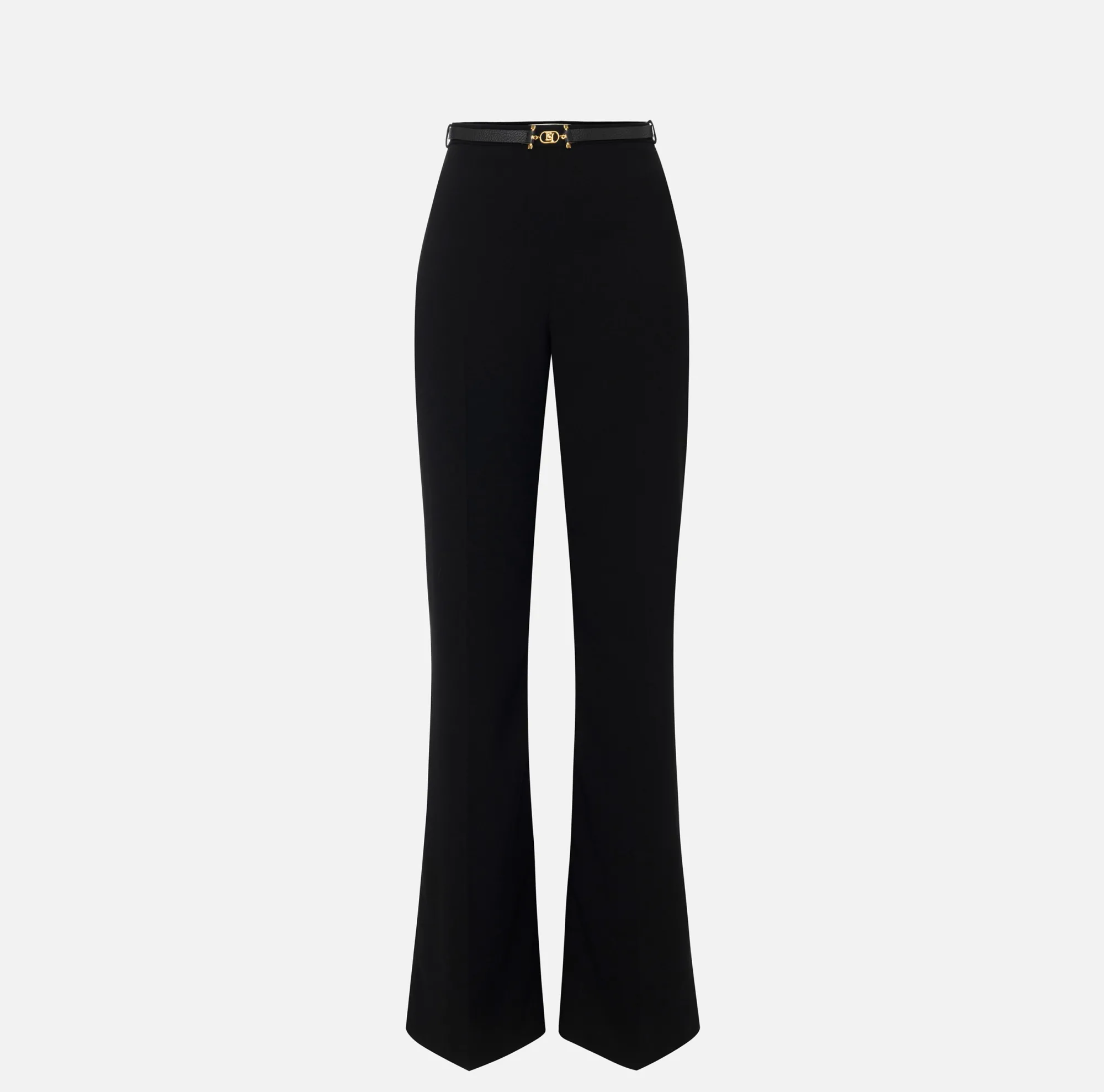 Elisabetta Franchi Pantalone Palazzo In Crepe Fluido Con Cintura^ Pantaloni E Shorts