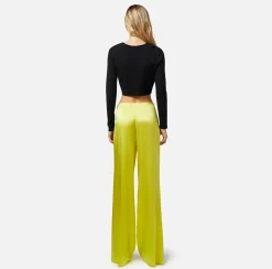Elisabetta Franchi Pantalone Palazzo In Crepe Fluido^ Pantaloni E Shorts