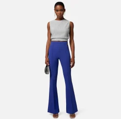 Elisabetta Franchi Pantalone Palazzo In Crepe Stretch Con Charms^ Pantaloni E Shorts