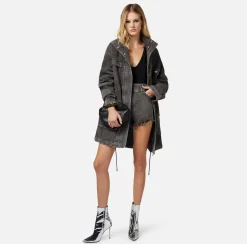 Elisabetta Franchi Parka Over In Denim^ Giacche & Trench