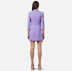 Elisabetta Franchi Robe Manteau In Crepe Stretch Asimmetrico^ Abiti