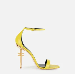 Elisabetta Franchi Sandali In Pelle Con Tacco Logo^ Sandali