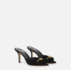 Elisabetta Franchi Sandali Slider In Pelle Scamosciata Con Morsetto^ Sandali
