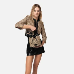 Elisabetta Franchi Secchiello In Rafia Jacquard^ Borse A Tracolla