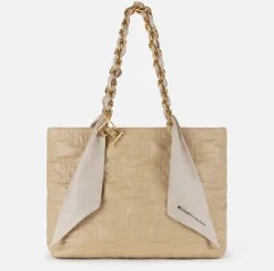 Elisabetta Franchi Shopper Grande Con Catena Foulard^ Borse A Spalla