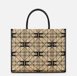 Elisabetta Franchi Shopper Grande In Rafia^ Borse A Mano