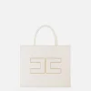 Elisabetta Franchi Shopper Media Con Placca Logo^ Borse A Mano
