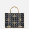 Elisabetta Franchi Shopper Media In Rafia^ Borse A Mano