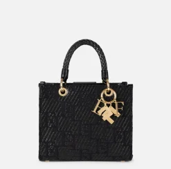 Elisabetta Franchi Shopper Piccola In Rafia Jacquard Con Charms^ Borse A Mano