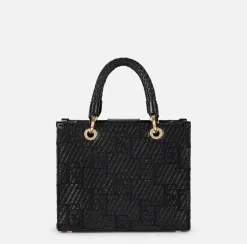 Elisabetta Franchi Shopper Piccola In Rafia Jacquard Con Charms^ Borse A Mano