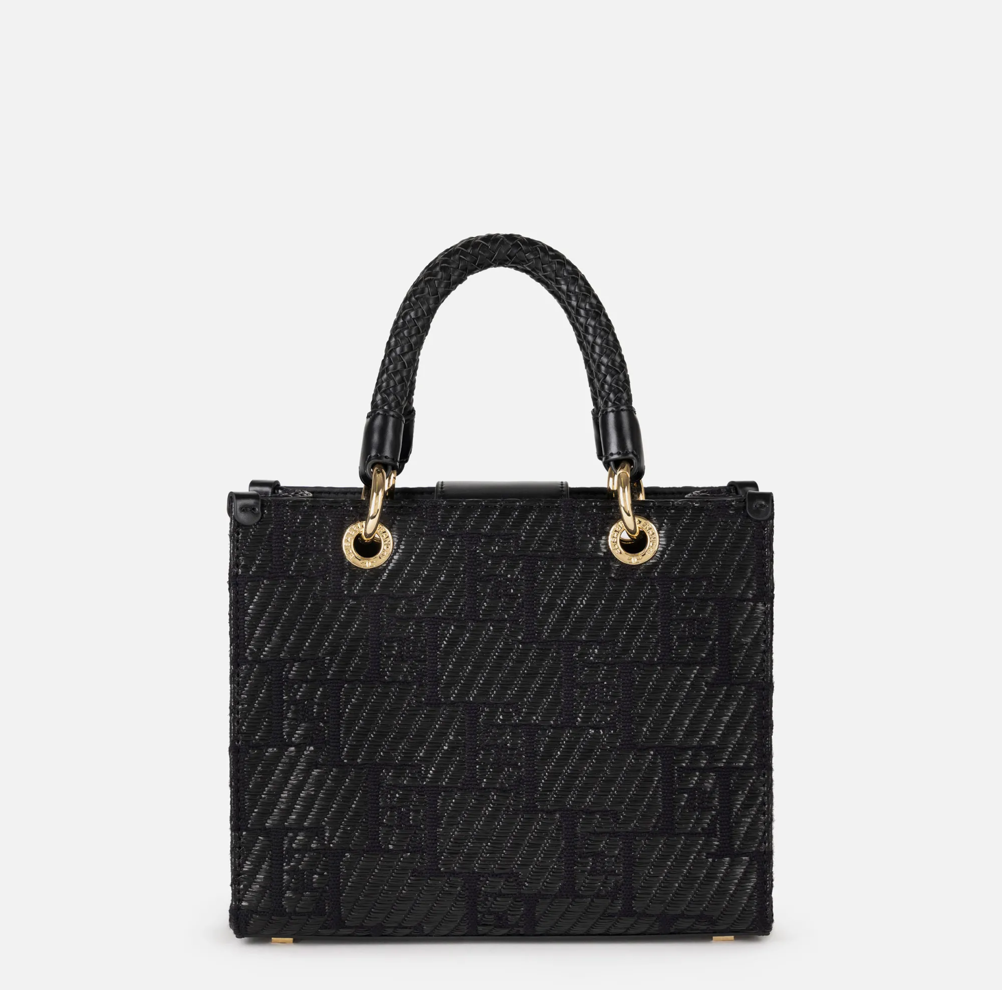 Elisabetta Franchi Shopper Piccola In Rafia Jacquard Con Charms^ Borse A Mano