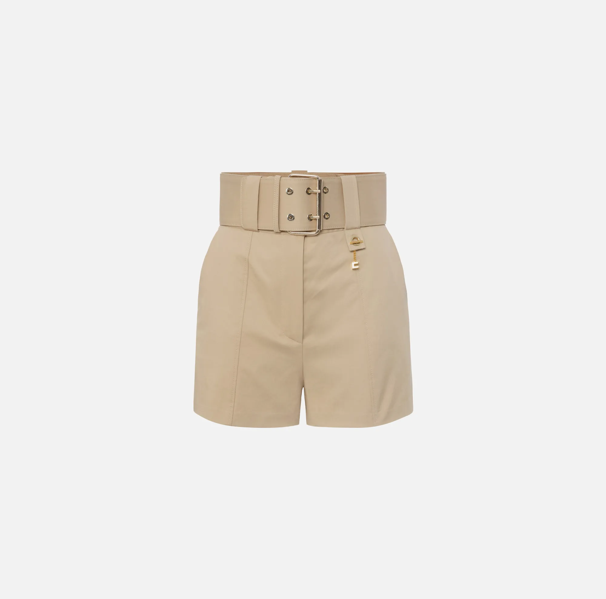 Elisabetta Franchi Shorts In Cotone Stretch Con Cintura^ Pantaloni E Shorts