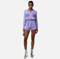 Elisabetta Franchi Shorts In Crepe Con Moschettone^ Pantaloni E Shorts
