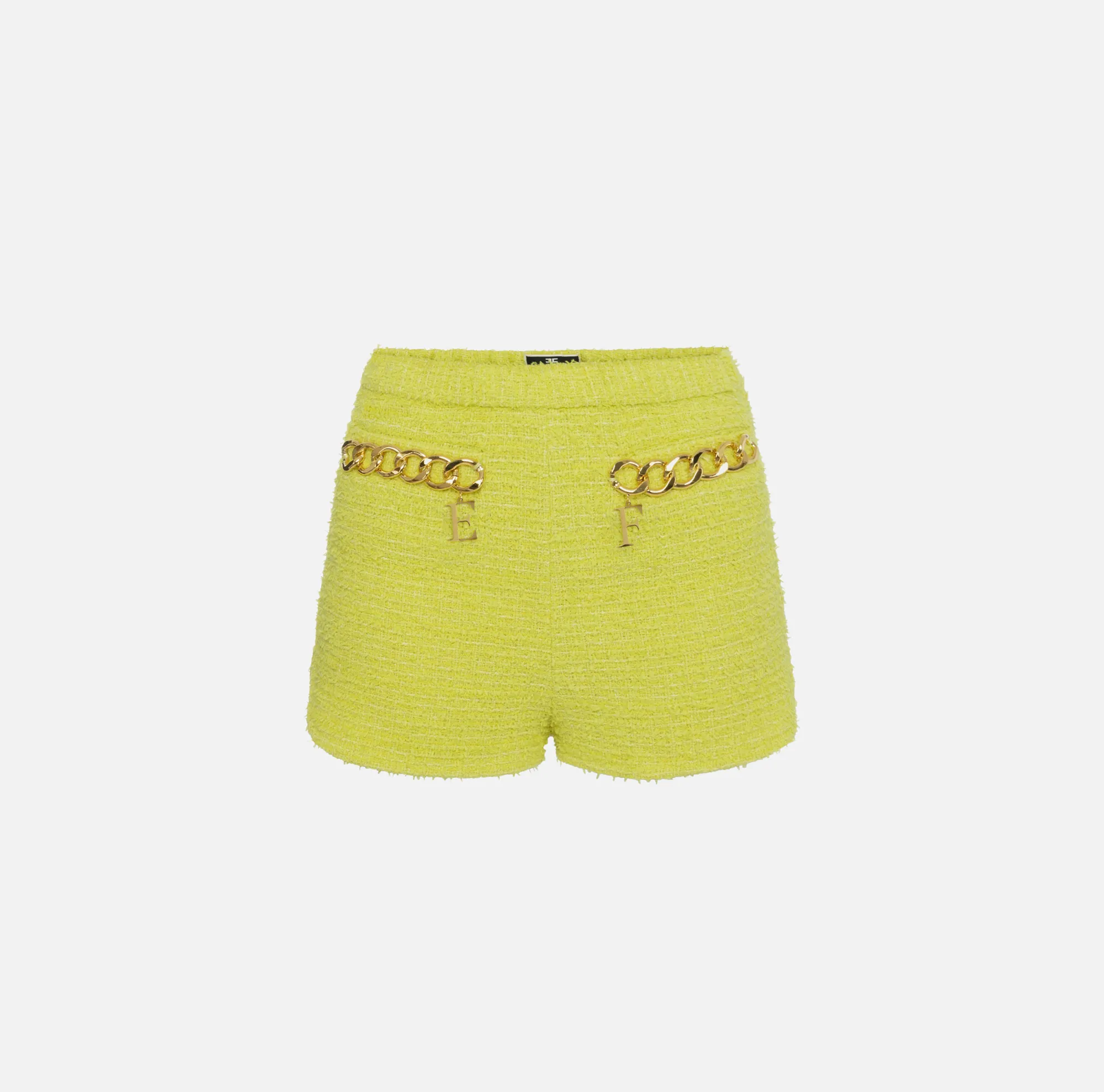 Elisabetta Franchi Shorts In Tweed Con Maxi Catena^ Pantaloni E Shorts