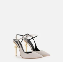 Elisabetta Franchi Slingback In Pelle Con Tacco Logato^ Decollete