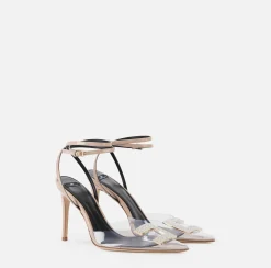 Elisabetta Franchi Slingback In Vernice E Pvc Con Logo Strass^ Decollete