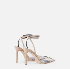 Elisabetta Franchi Slingback In Vernice E Pvc Con Logo Strass^ Decollete