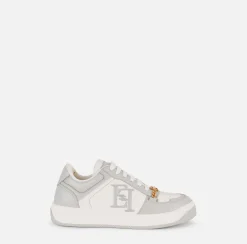 Elisabetta Franchi Sneakers In Pelle Con Logo Ricamato^ Sneakers E Scarpe Basse