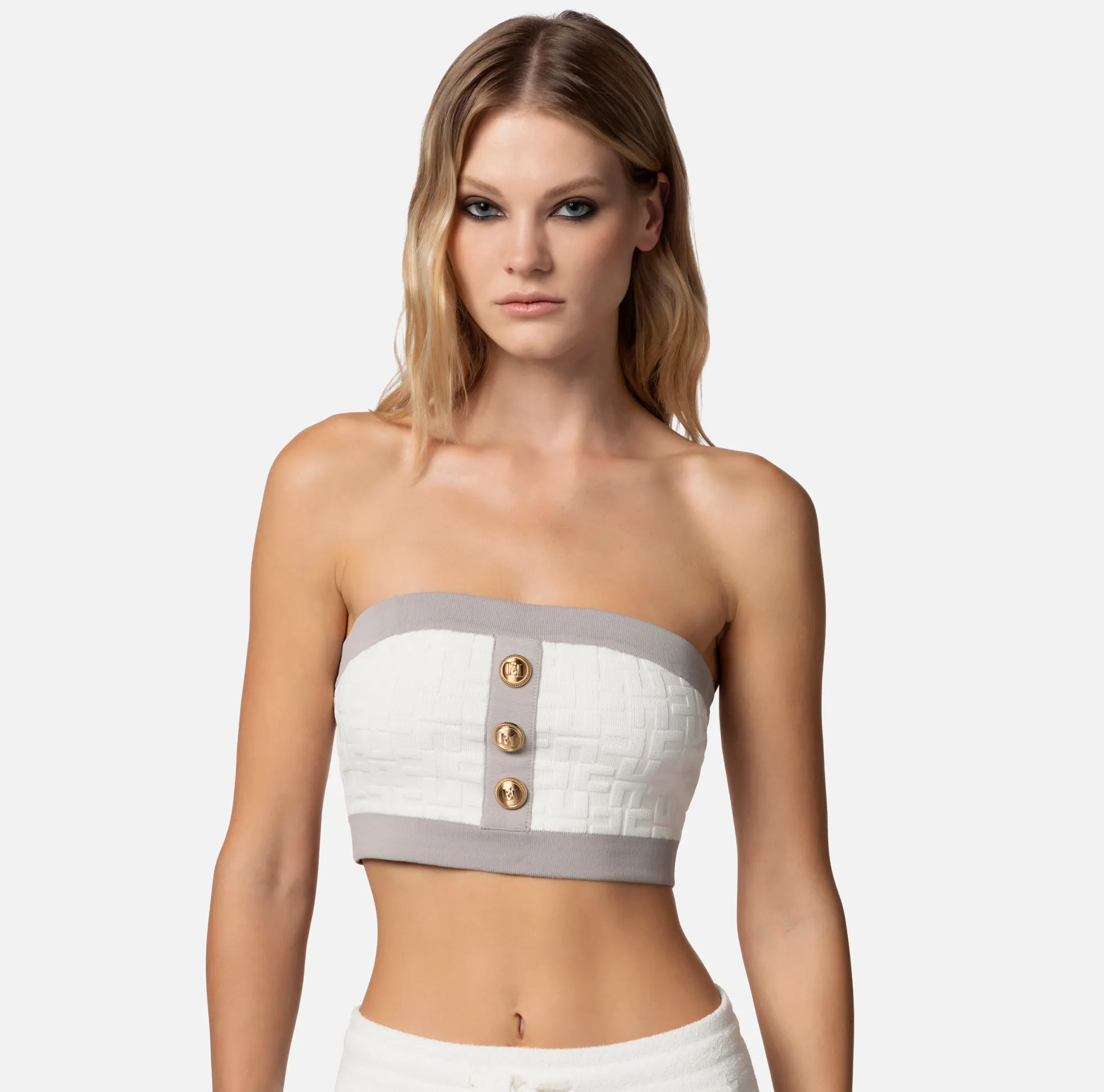 Elisabetta Franchi Top A Fascia In Viscosa Embossed^ Top, T-Shirt & Body