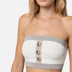 Elisabetta Franchi Top A Fascia In Viscosa Embossed^ Top, T-Shirt & Body