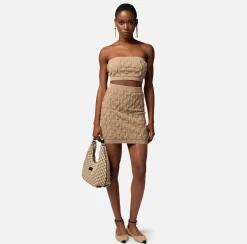 Elisabetta Franchi Top A Fascia In Viscosa Goffrato^ Top, T-Shirt & Body