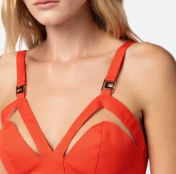 Elisabetta Franchi Top Bustier In Cotone Con Cut Out^ Top, T-Shirt & Body