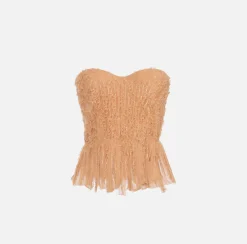 Elisabetta Franchi Top Bustier In Organza Sfrangiata^ Top, T-Shirt & Body