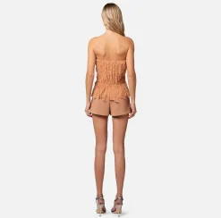 Elisabetta Franchi Top Bustier In Organza Sfrangiata^ Top, T-Shirt & Body